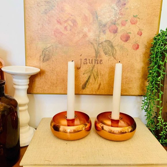 Vintage Copper Candlestick Holder, Coppercraft Guild, Candleholder, Candlesticks - Picture 5 of 5